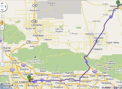 los angeles to barstow distance.